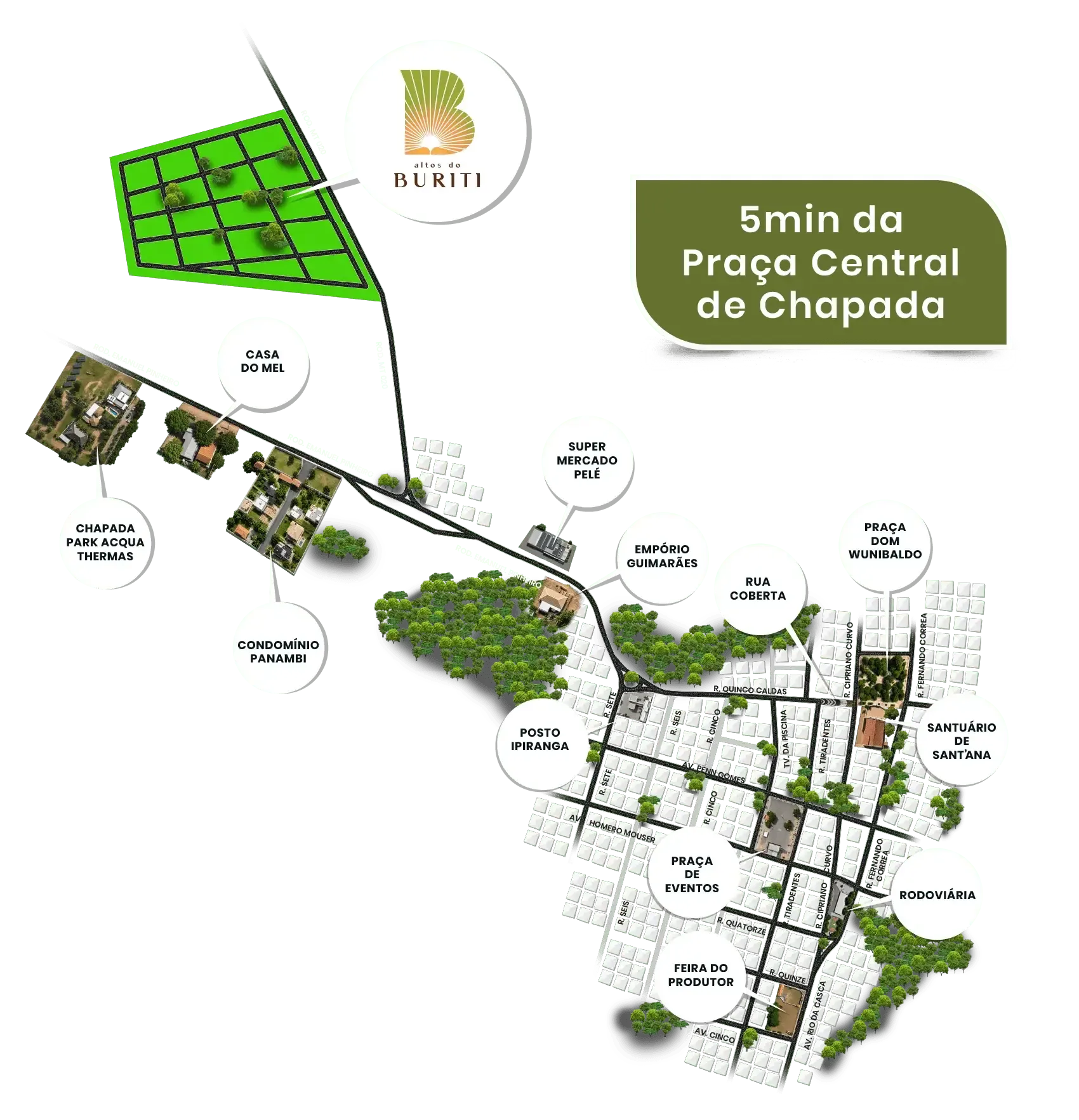Mapa de Localização Altos do Buriti em Chapada dos Guimarães